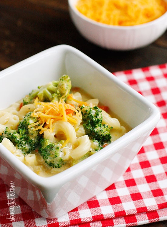 Skinny Macaroni and Cheese Soup with Broccoli Skinnytaste