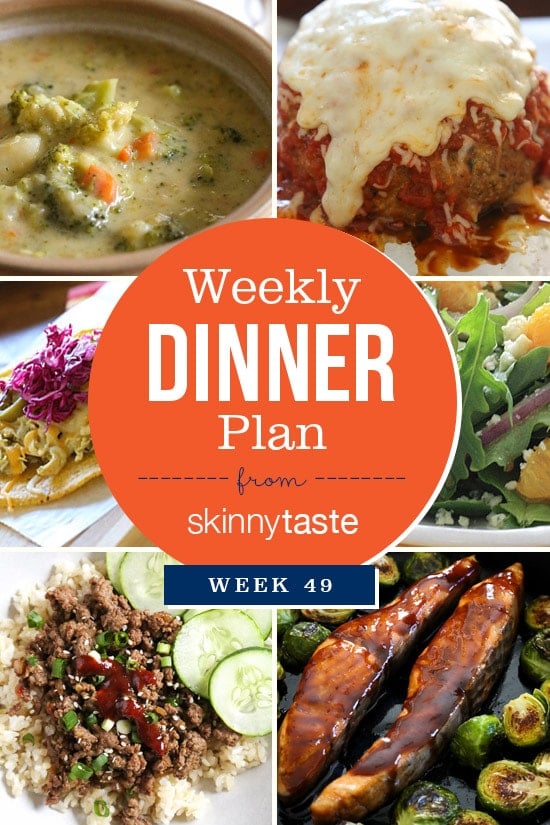 Skinnytaste Dinner Plan (Week 49)