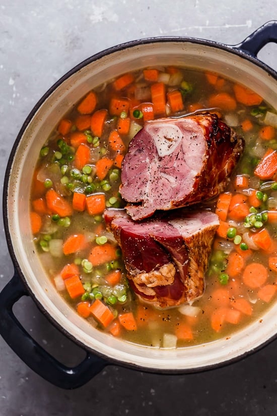 When I want Split Pea Soup, this is the recipe I crave! Made with ham hocks or leftover ham, this is so delicious and freezes well if you want to make freezer meals.