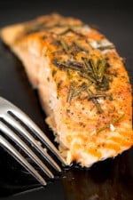 Juicy salmon with rosemary, lemon and garlic, takes minutes to prepare which is always perfect for busy weeknights.