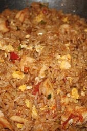 Thai fried rice gets it's unique flavor from the fish sauce, soy sauce and chili peppers. The jasmine rice is a must!
