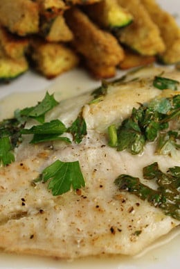 Classic sauce of butter, lemon and fresh parsley goes perfect with any fish. I try to eat fish twice a week. For a quick healthy dinner on a busy weeknight, this is simple and delicious.