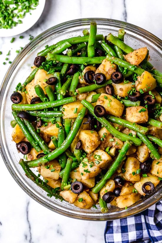 This Potato and Green Bean Salad with balsamic vinaigrette is a delicious mayo-free potato salad, perfect for potlucks and a great side dish with anything you're grilling!