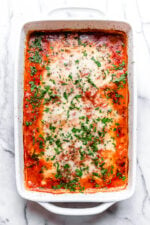 This Lighter Eggplant Parmesan is one of my favorite ways to eat eggplant. No breading, just eggplant, cheese and marinara.