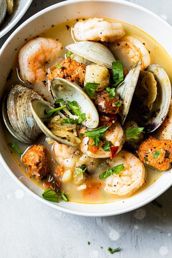 Seafood stew with oysters