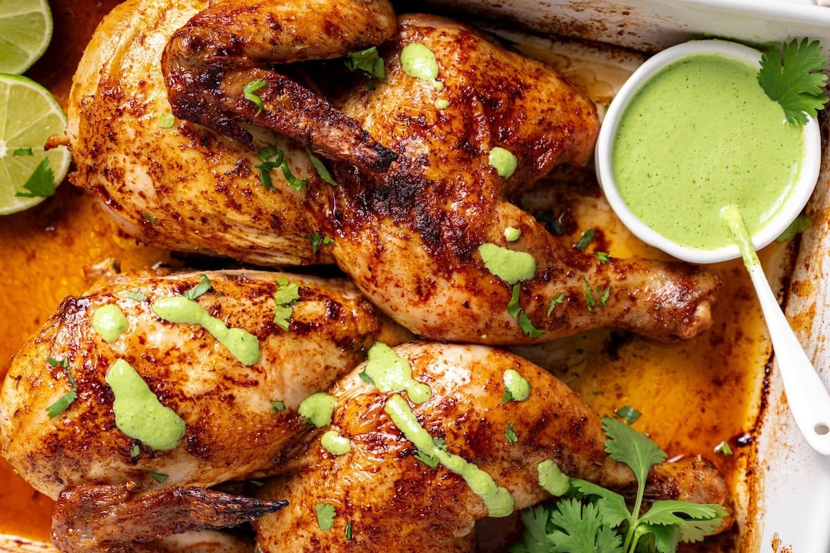 Peruvian Roasted Chicken With Aji Verde Sauce - Pio Pio Inspired!