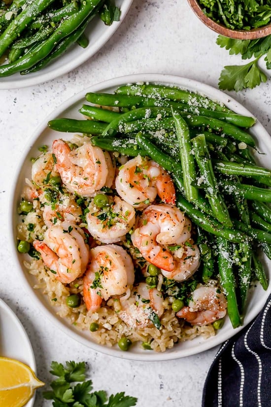 This shrimp, pea and rice dish is a family favorite! No chopping required and easy to prepare!