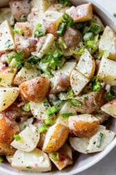 red potato salad with green onions