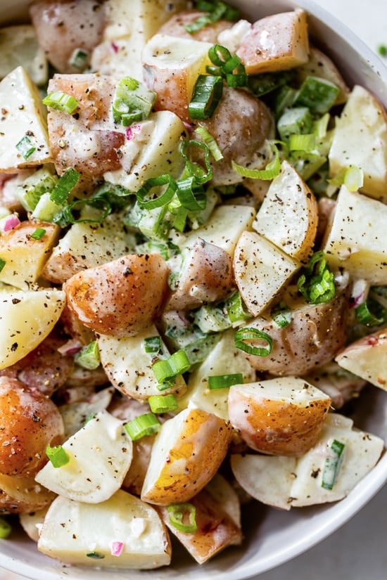 salada de batata com cebolinha