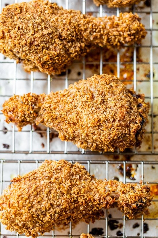 Oven fried chicken thighs