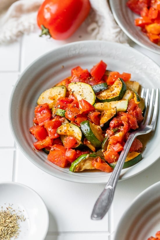 Sautéed Zucchini with Plum Tomatoes