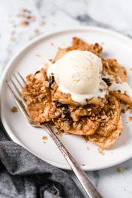 This easy, Cinnamon Apple Crisp is perfect for fall, lightly sweetened with raisins and honey with a crisp, oat topping.