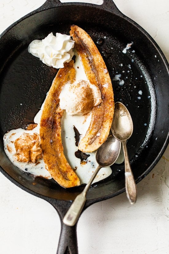 Baked Bananas with ice cream.