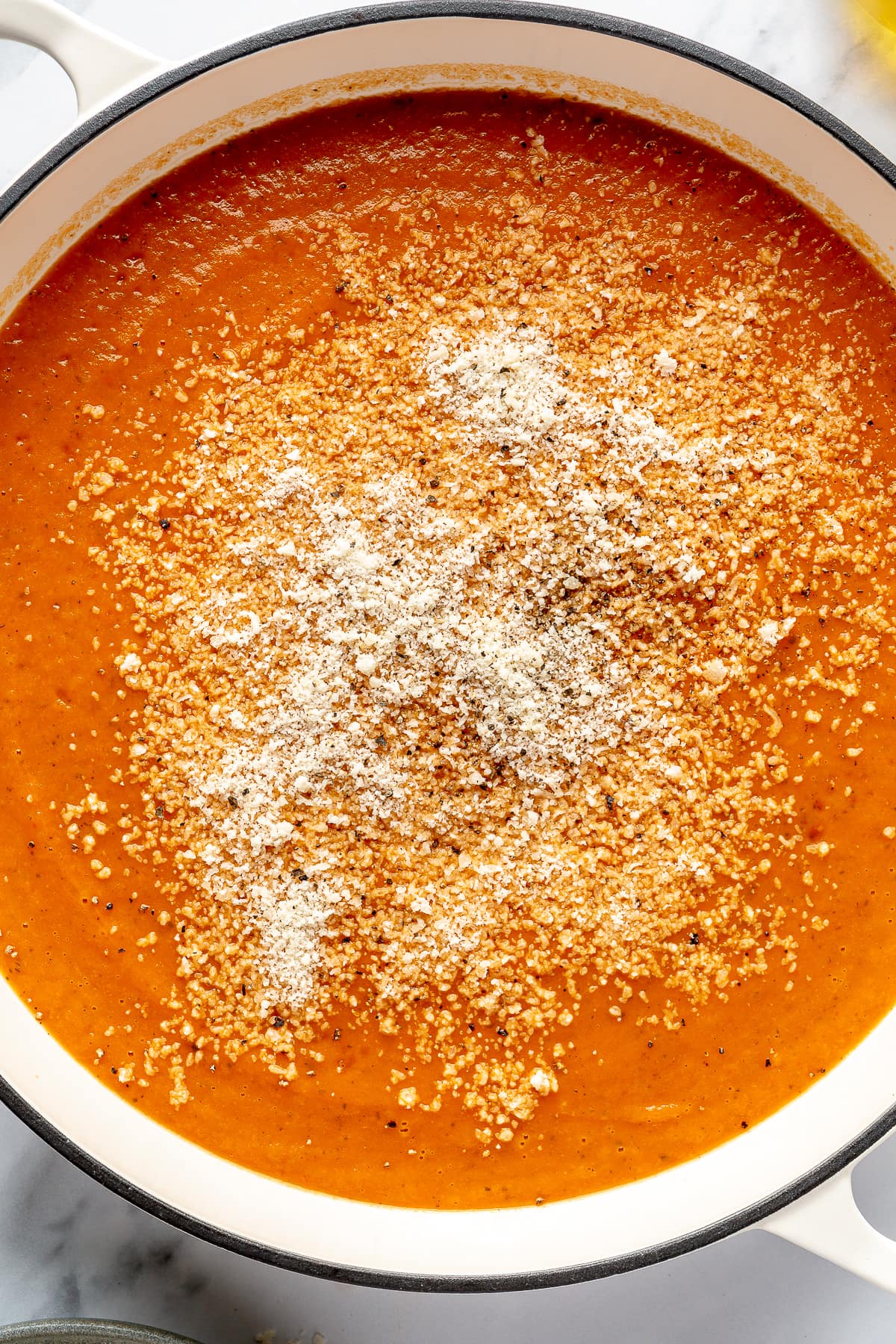 Pot of Roasted Red Pepper Soup