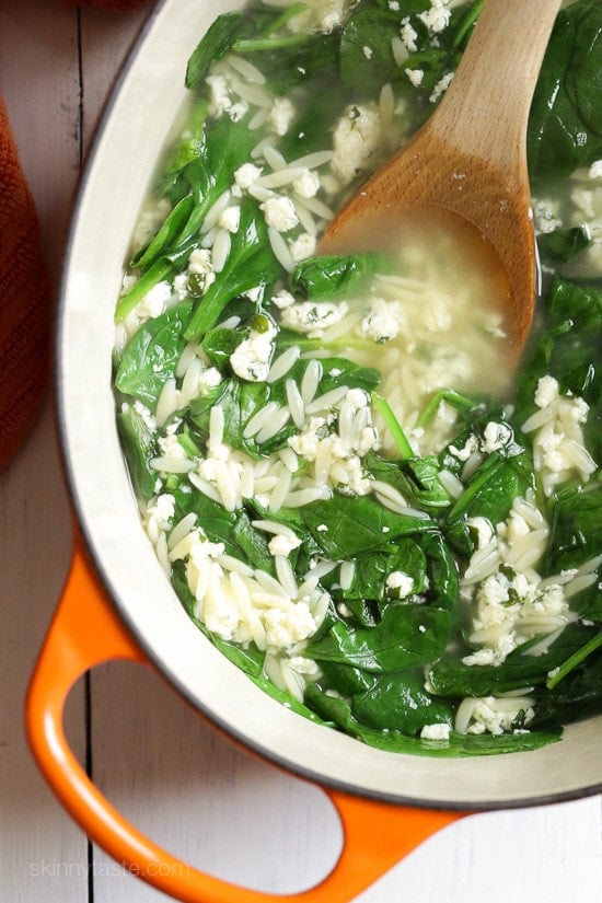 Stracciatella soup is a really quick Italian classic made with chicken broth, egg, parmesan, fresh spinach and orzo. Basically an Italian egg drop soup, which takes under twenty minutes to make so it's perfect for any weeknight.