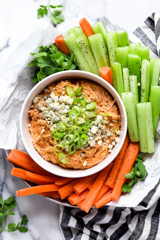 This slow-cooker buffalo chicken dip has everything you love about buffalo wings.