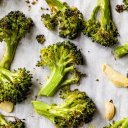 Roasted Broccoli with Smashed Garlic