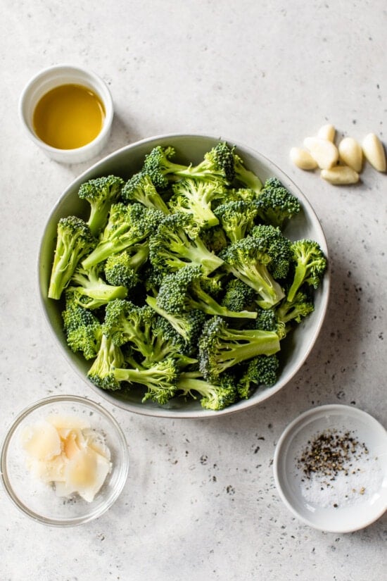 broccoli, garlic, parmesan