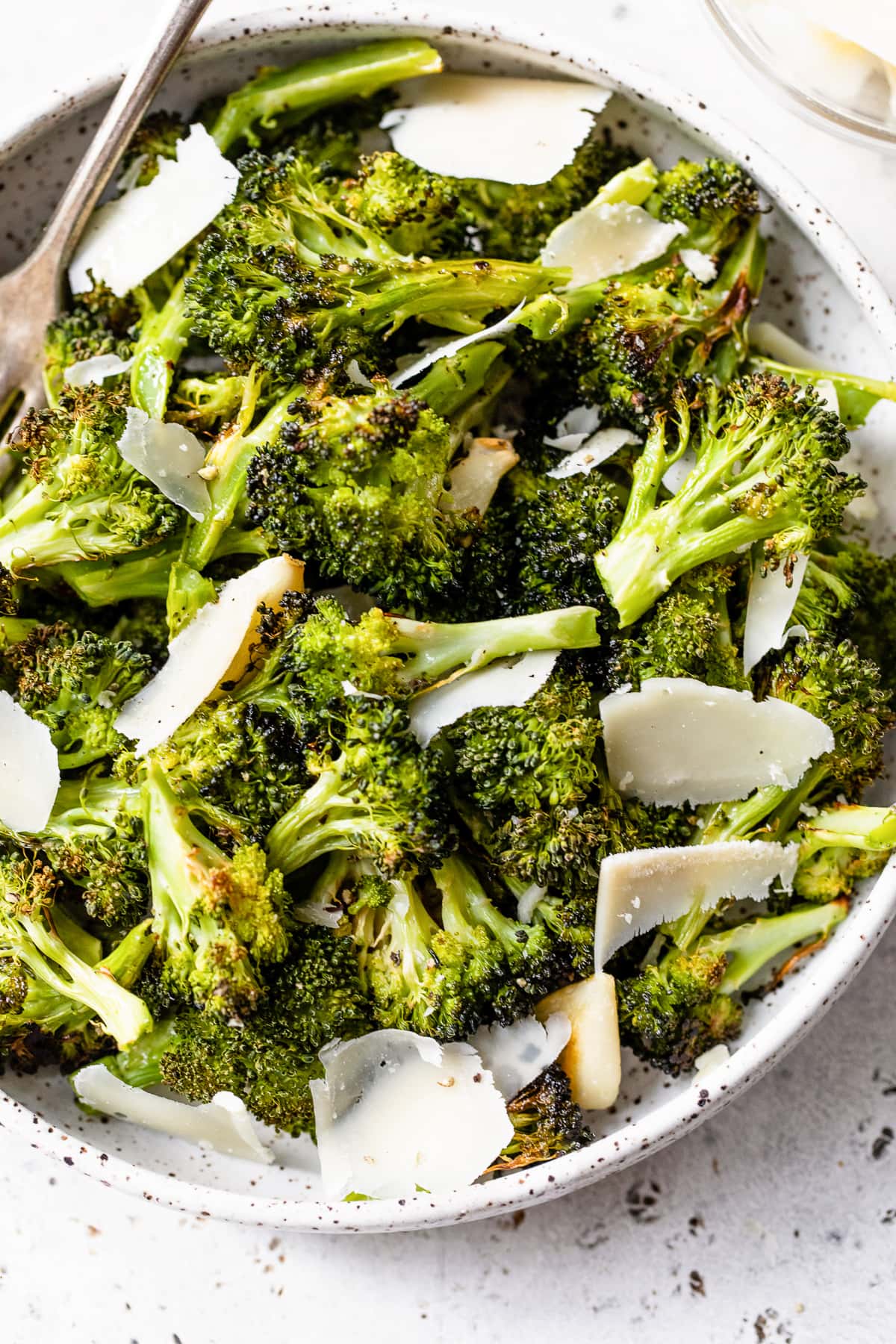 roasted broccoli with shaved parmesan
