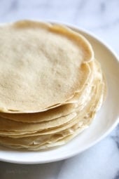 Crespelles are Italian crepes used in dishes such as manicotti, lasagna and other stuffed dishes in place of pasta. They have a lighter texture than pasta and taste delicious.