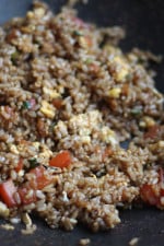 This brown fried rice is a great side dish for stir fries and Asian inspired dishes. I love to make my fried rice Thai style which uses fish sauce, but if you don't have that you could leave it out and increase the soy sauce. This is a perfect compliment to Asian Turkey Meatballs. Double the recipe for more people.