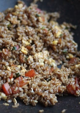 This brown fried rice is a great side dish for stir fries and Asian inspired dishes. I love to make my fried rice Thai style which uses fish sauce, but if you don't have that you could leave it out and increase the soy sauce. This is a perfect compliment to Asian Turkey Meatballs. Double the recipe for more people.