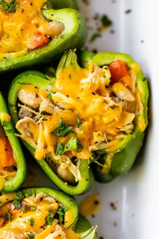 Chicken Stuffed Peppers with White Beans