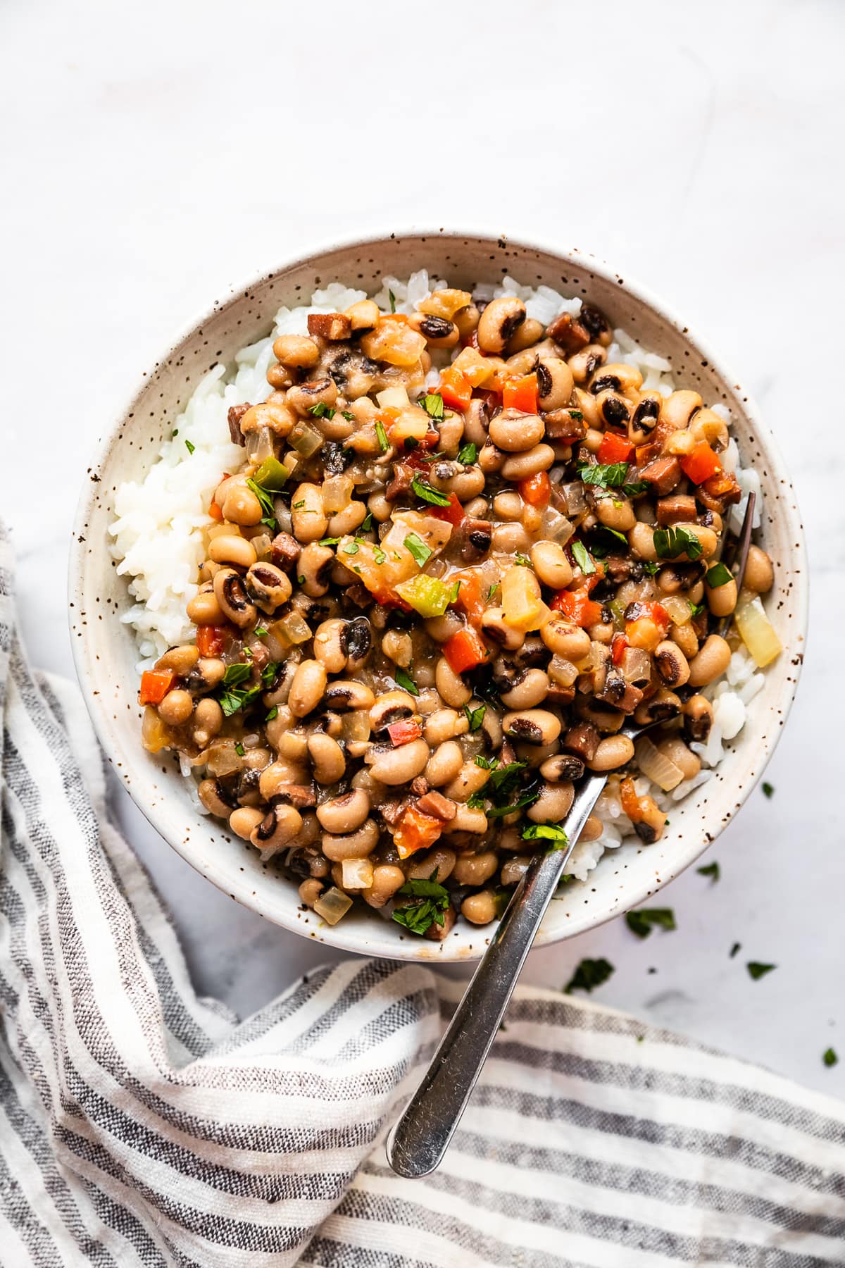 Slow Cooked Black Eyed Peas with Ham