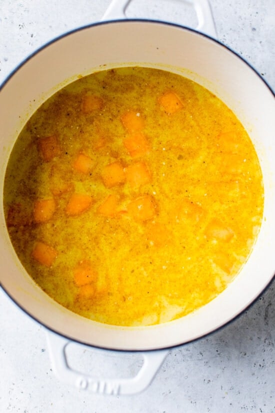 butternut cooked in soup