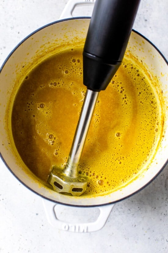 soup with immersion blender