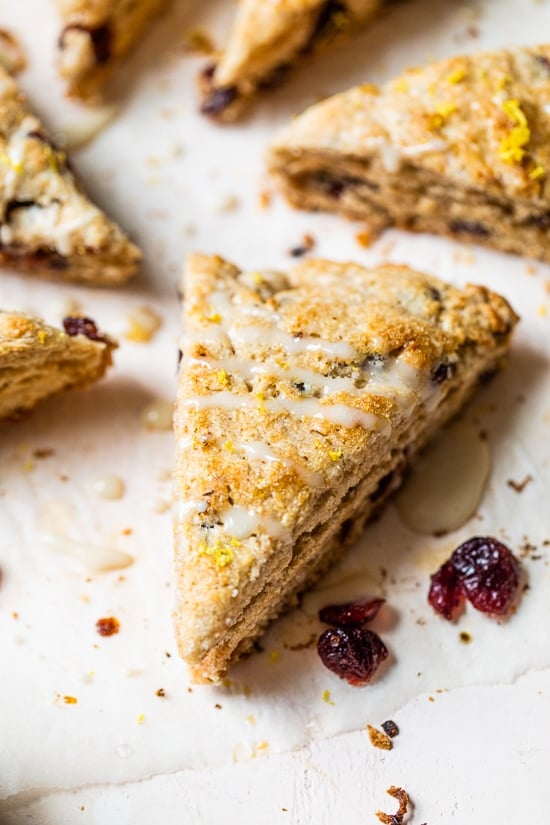 Lemon Cranberry Scones with icing