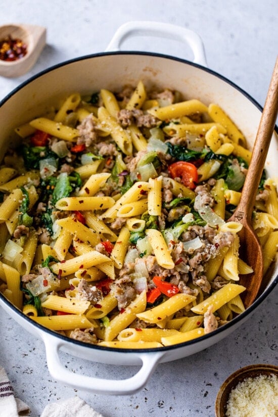 Escarole Pasta with Sausage and Peppers