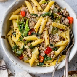 Escarole Pasta with Sausage and Peppers