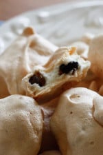 Black and white chocolate chip meringue cookies are perfect for your sweet tooth. They're light, airy, melt in your mouth, low fat, gluten-free and delicious!