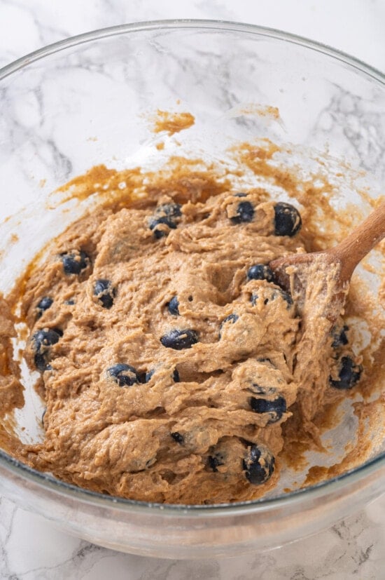 Batter for blueberry muffin recipe