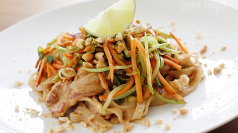 Asian peanut noodles with chicken