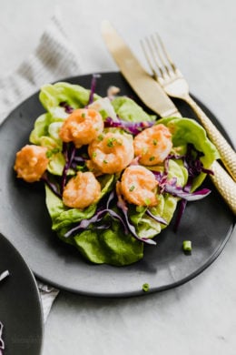 Bangin Good Shrimp- A healthier, slimmed down copycat recipe of Bonefish Grill's very popular Bang Bang shrimp recipe.