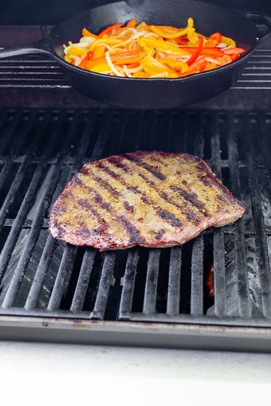 Steak Fajitas on the grill