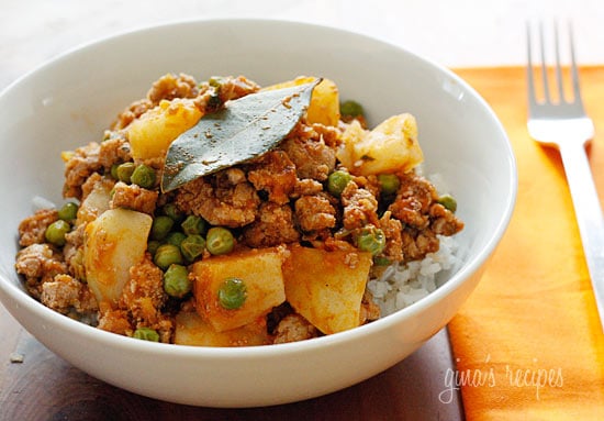 Spring peas, ground turkey, cumin, coriander and potatoes come together in this quick, comforting weekday meal.