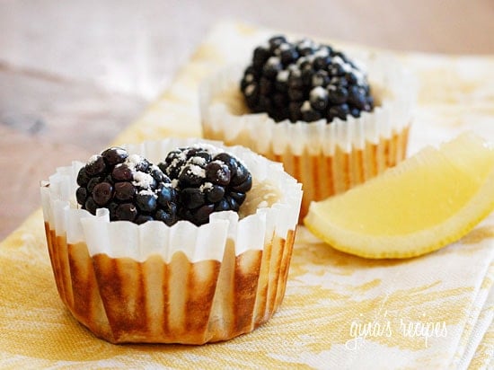 These lemony cheesecake cups are made with Greek yogurt topped with fresh berries. Light, creamy and virtually guilt-free! 
