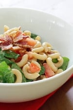 Dads like bacon so I thought a bacon, lettuce and tomato summer pasta salad would be a perfect side dish for your Father's Day picnic. The L in this BLT salad should really be an S but I didn't like the sound of a BST.