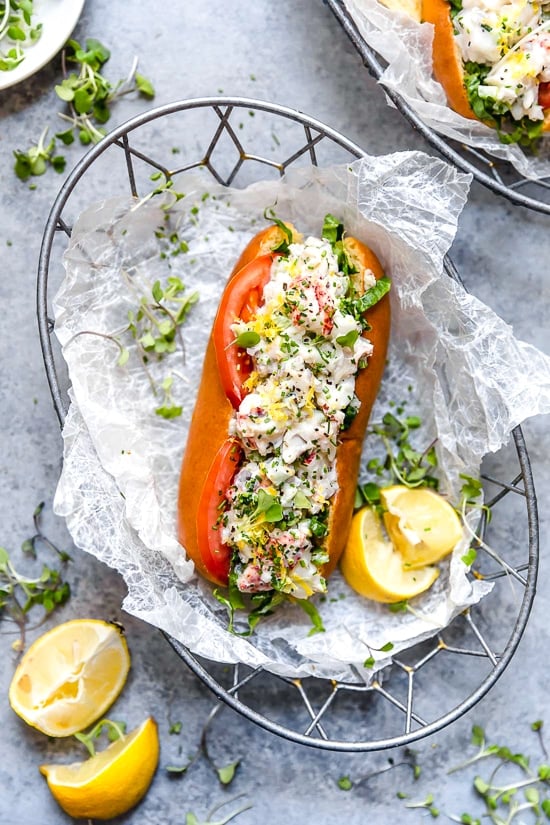 Lobster Salad on a Hotdog Bun