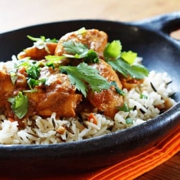 Tender chunks of boneless chicken breast cooked in an aromatic creamy tomato sauce. Chicken tikka masala, probably the most popular dish on the menu of any Indian restaurant here in the states, but ironically this dish is claimed to be originally from Britain and is actually Britain's national dish.