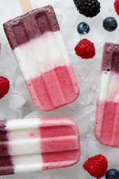 Frozen yogurt popsicles made with fresh berries don't just taste great, they are good for you too! Fresh berries are some of the most powerful disease fighting foods, they are high in vitamin C and antioxidants.