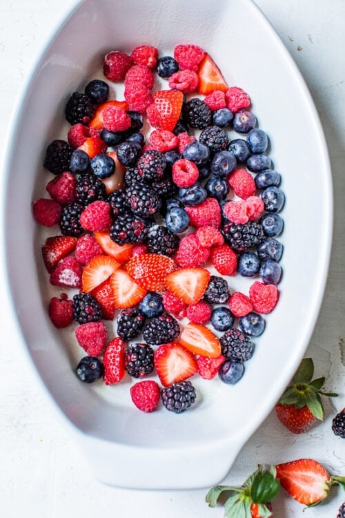 berries in a baking dish