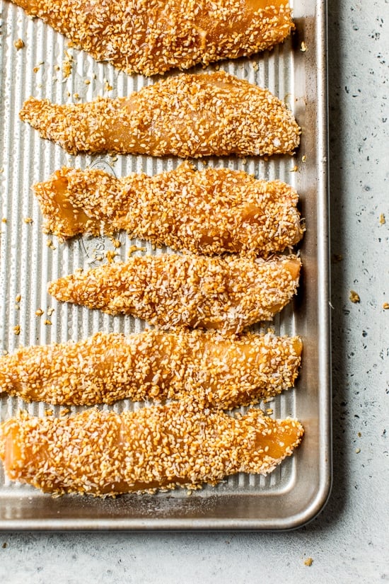 How To Make Sesame encrusted chicken tenders.