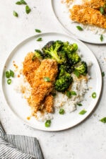 If you like the taste of sesame seeds as much as I do, you'll love these Sesame Encrusted Chicken Tenders coated with sesame seeds, panko and a hint of soy sauce. Bake them or make them in the air fryer!