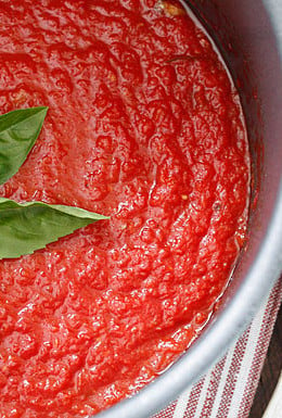 This quick marinara is my favorite go-to recipe when I need to whip up a quick sauce.