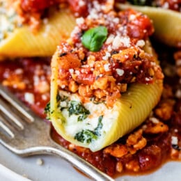 Stuffed Shells with spinach