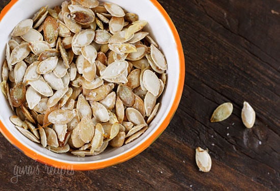 Roasted pumpkin seeds are fun and simple to make with your kids, especially after you just finished carving it; they also make for a healthy snack!